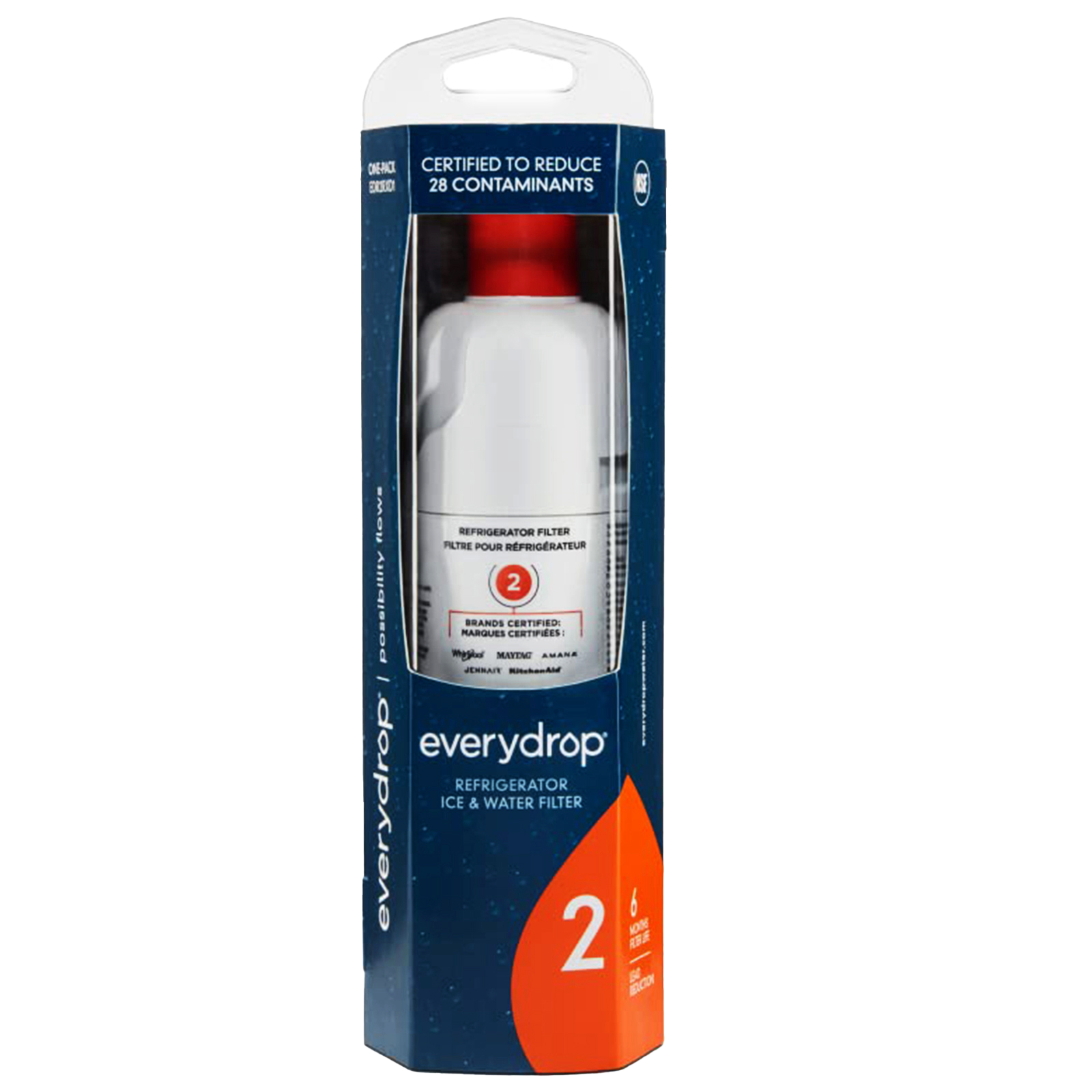 EDR2RXD1 Water Filter 2, Refrigerator Filter, W10413645A