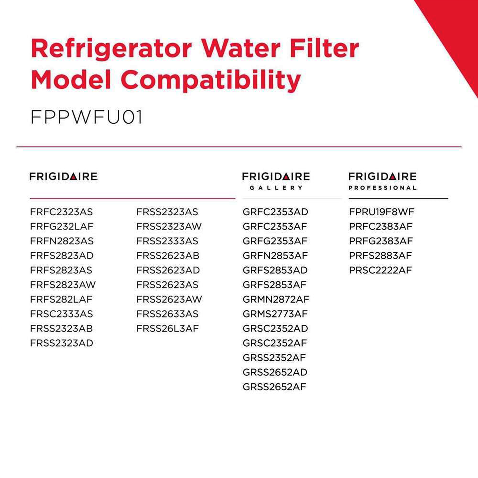 FPPWFU01 Refrigerator Water Filter PurePour PWF-1